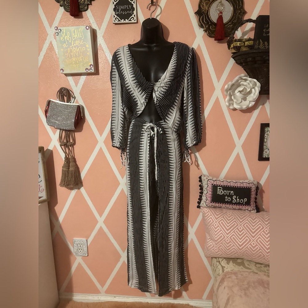 Elan Black & White Pants Set